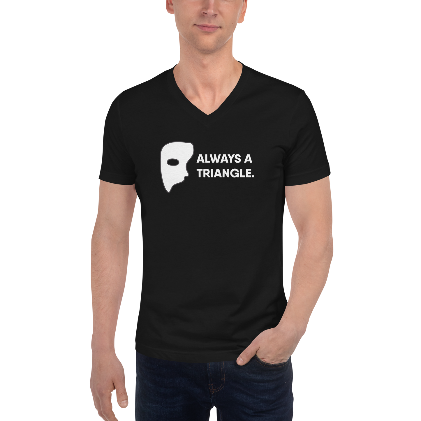 Goosebumps The Musical "Always A Triangle" Short Sleeve V-Neck T-Shirt