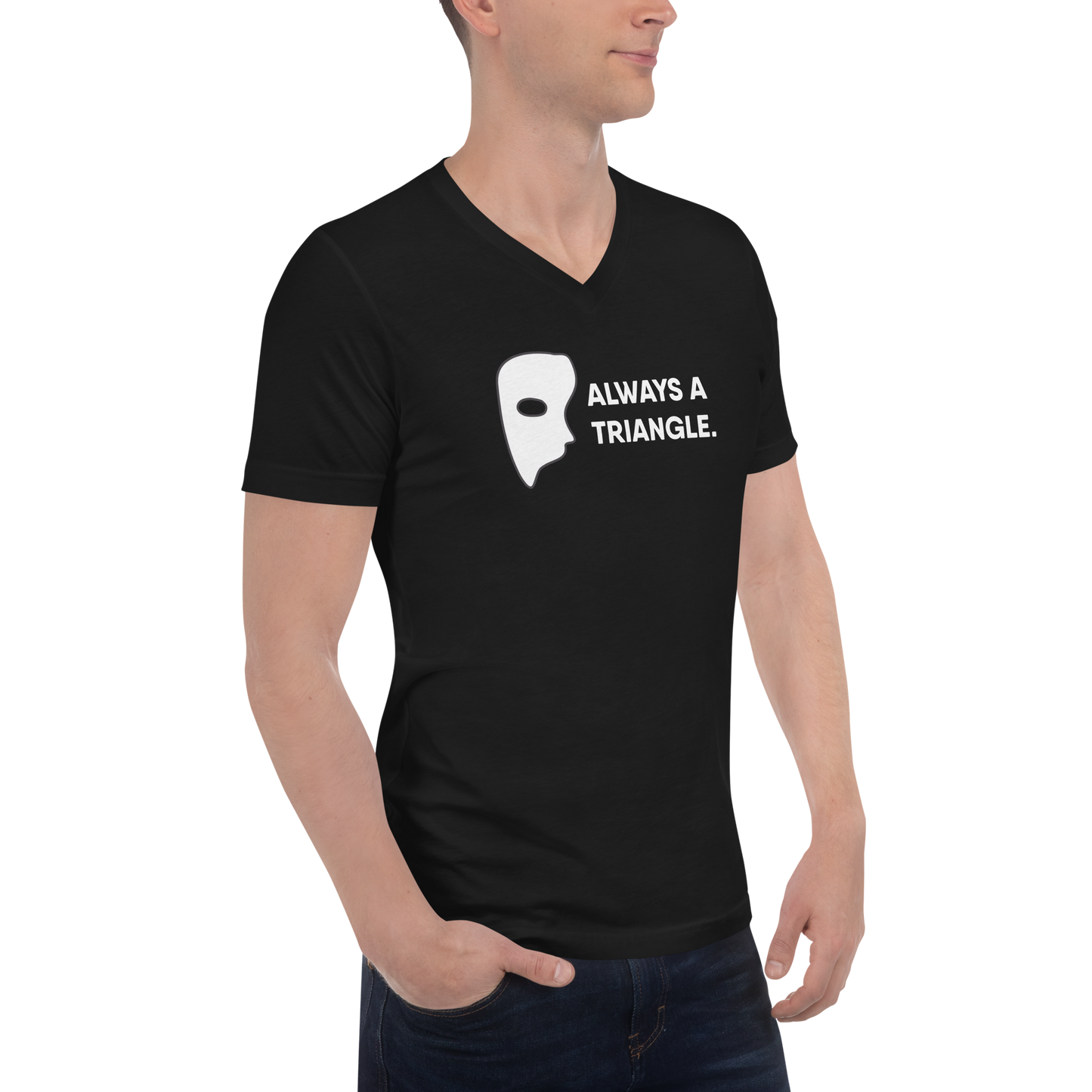 Goosebumps The Musical "Always A Triangle" Short Sleeve V-Neck T-Shirt